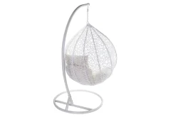 Outlet Miliboo Sillón suspendido huevo resina blanco MOJO
