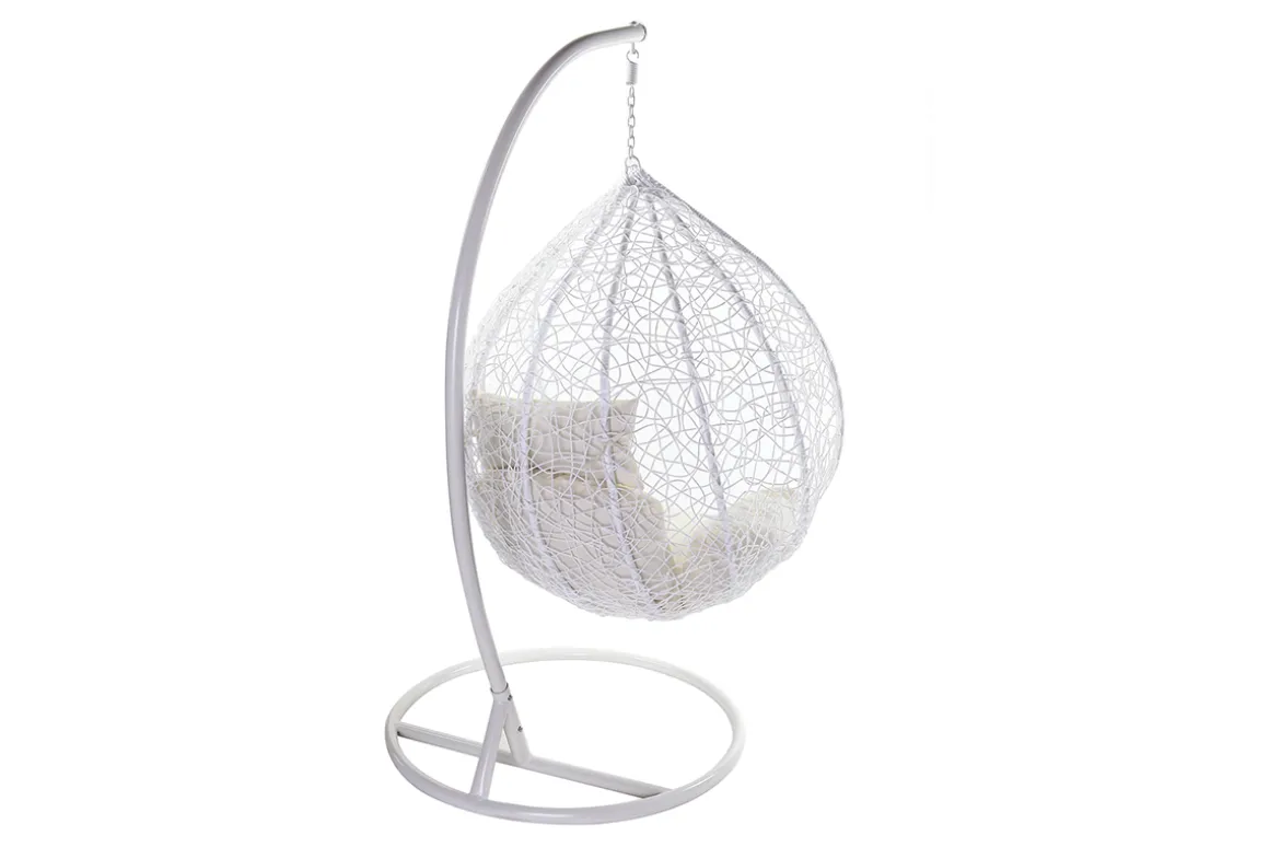 Outlet Miliboo Sillón suspendido huevo resina blanco MOJO