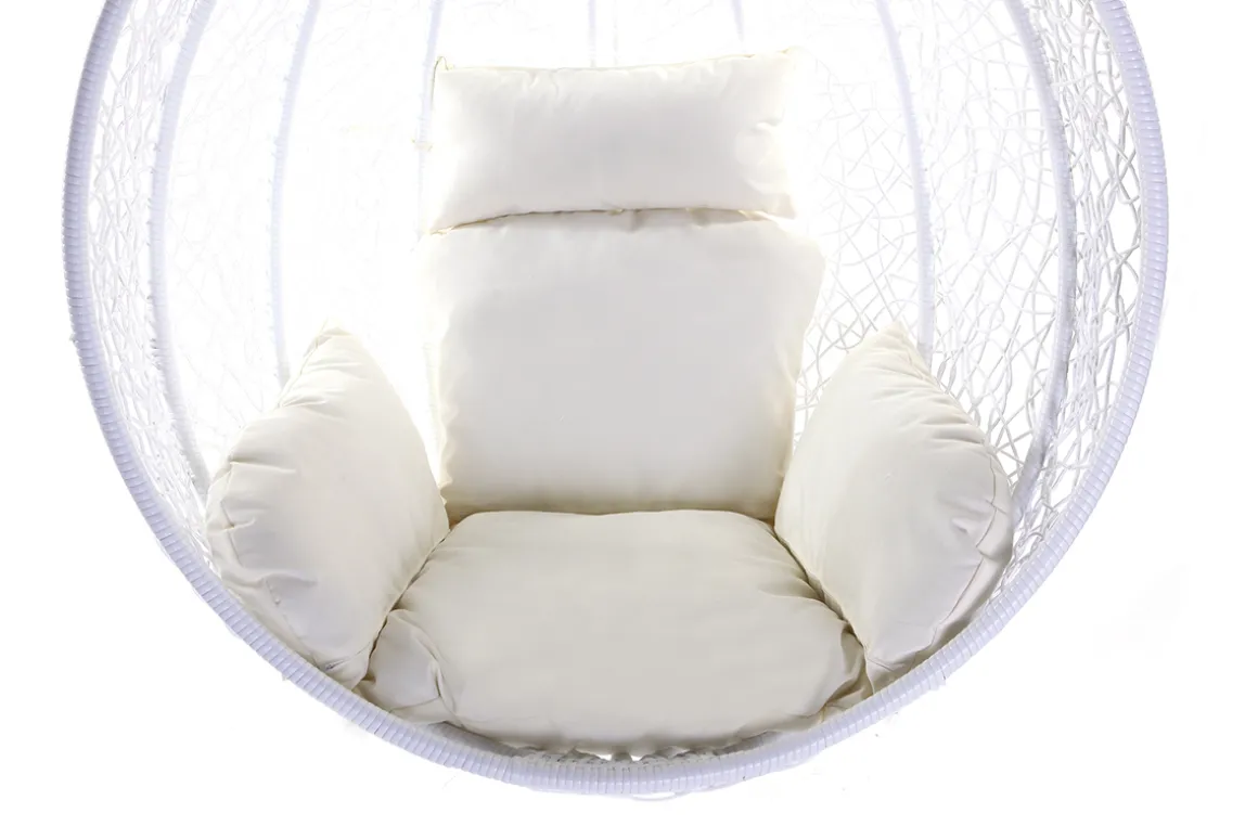 Outlet Miliboo Sillón suspendido huevo resina blanco MOJO