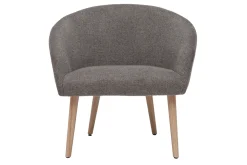 Cheap Miliboo Sillón tejido efecto aterciopelado texturizado gris con patas de madera clara OLIVIA