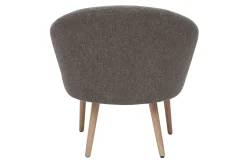 Cheap Miliboo Sillón tejido efecto aterciopelado texturizado gris con patas de madera clara OLIVIA