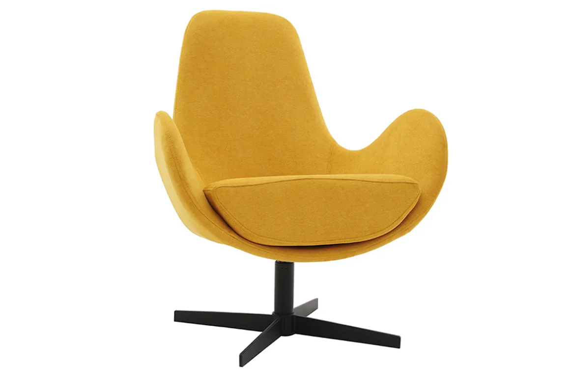 Outlet Miliboo Sillón terciopelo amarillo mostaza ANDY