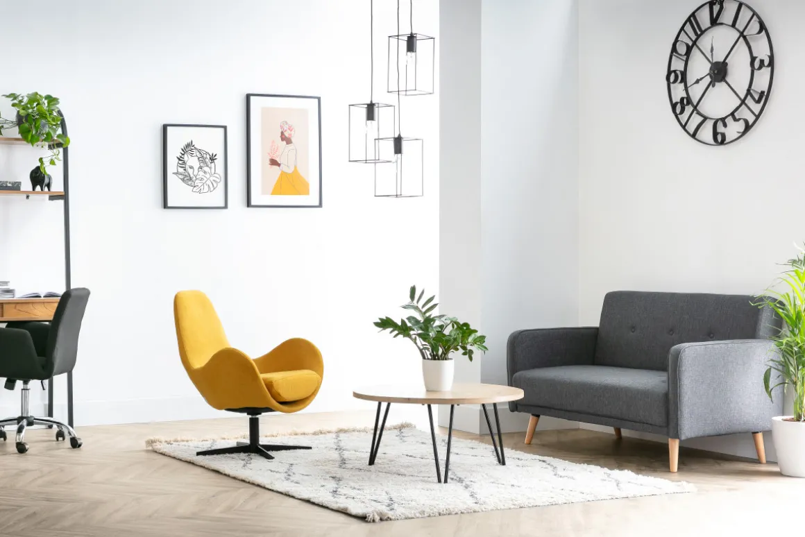 Outlet Miliboo Sillón terciopelo amarillo mostaza ANDY