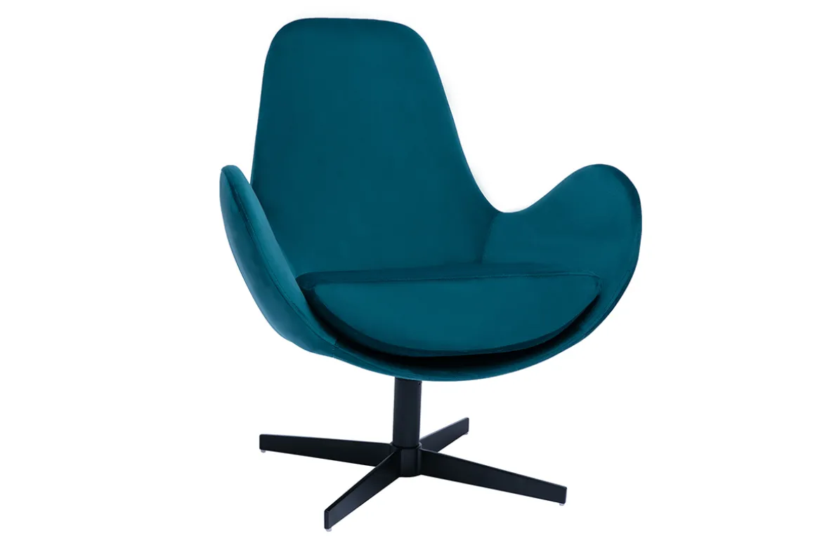 Fashion Miliboo Sillón terciopelo azul petróleo ANDY