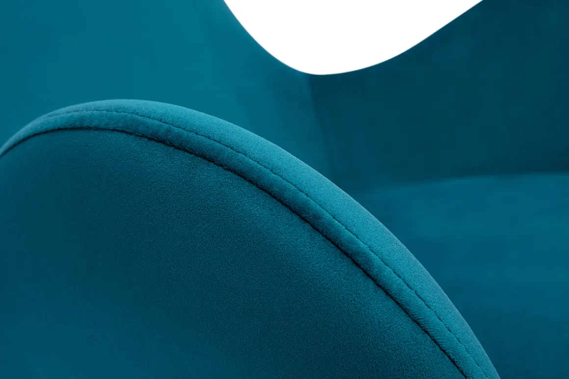 Fashion Miliboo Sillón terciopelo azul petróleo ANDY