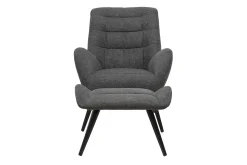 Store Miliboo Sillón y reposapiés moderno en tejido gris ZOE