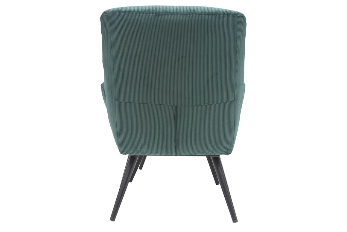 Best Sale Miliboo Sillón y reposapiés moderno en terciopelo verde ZOE