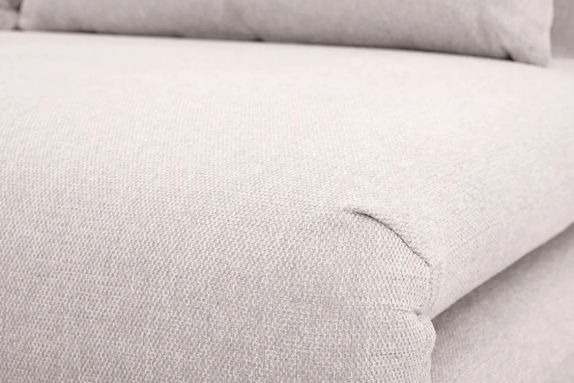 Cheap Miliboo Sillón-cama convertible de 2 plazas en tejido de terciopelo beige texturizado y madera clara AMIKO