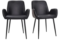Flash Sale Miliboo Sillones vintage negros con patas metal negro (lote de 2) TIKA