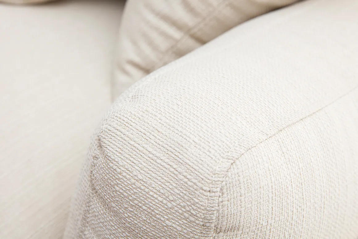Store Miliboo Sofá 3 plazas blanco crema patas madera KYO