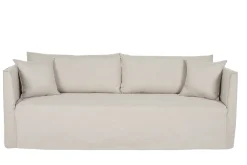 Discount Miliboo Sofá 4-5 plazas desenfundable de tejido beige ADELE