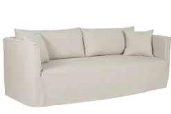 Discount Miliboo Sofá 4-5 plazas desenfundable de tejido beige ADELE