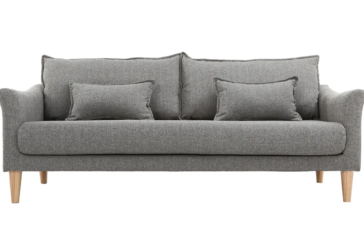 Discount Miliboo Sofá 3 plazas gris KATE