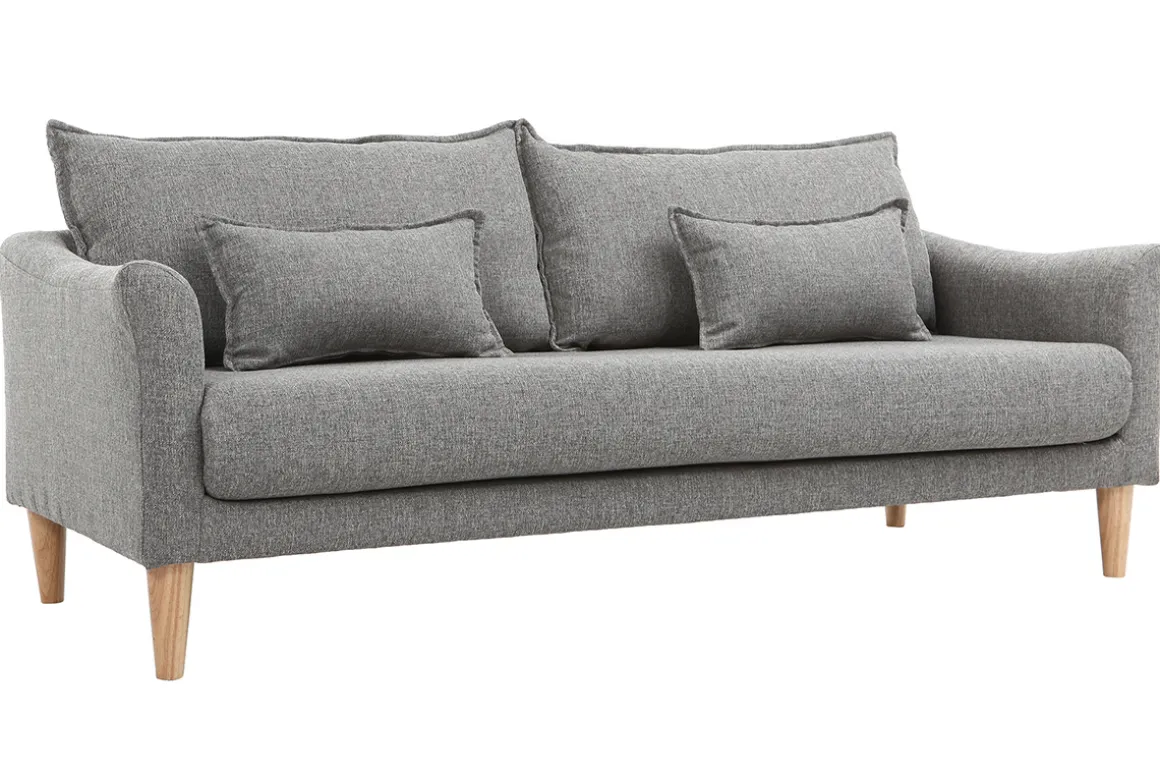 Discount Miliboo Sofá 3 plazas gris KATE