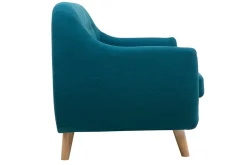 Cheap Miliboo Sofá 2 plazas nórdico desenfundable azul petróleo y madera YNOK