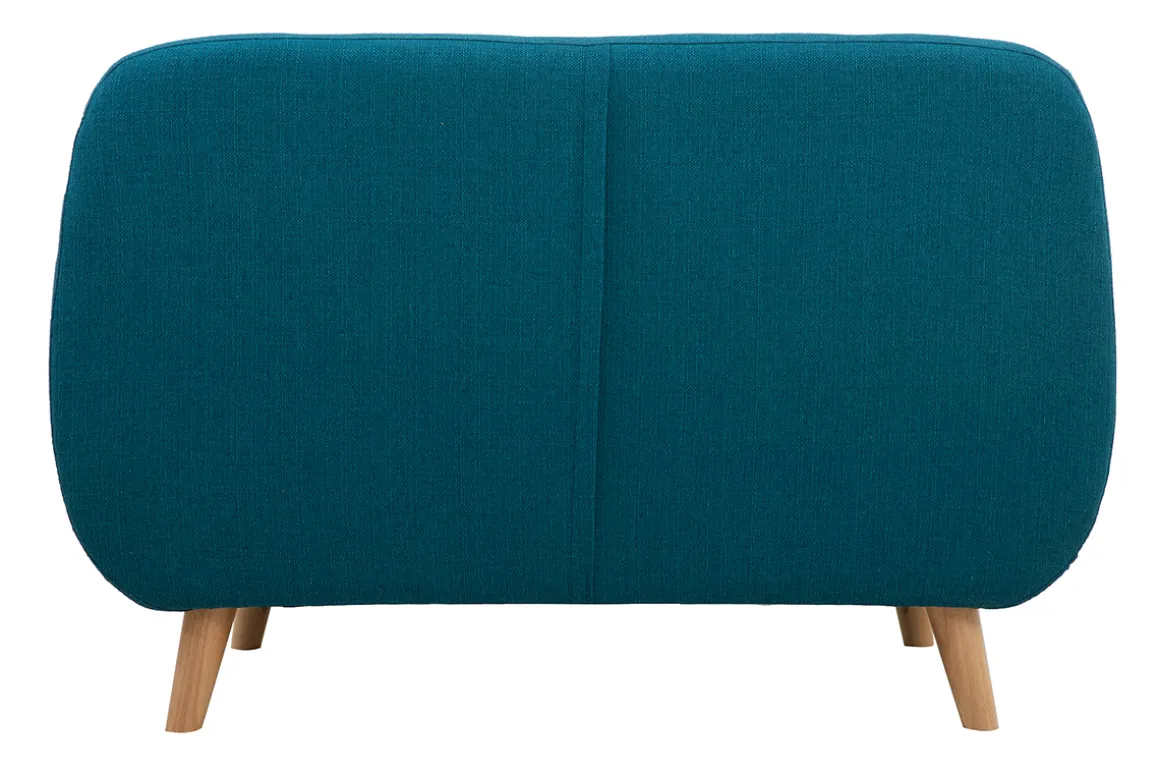 Cheap Miliboo Sofá 2 plazas nórdico desenfundable azul petróleo y madera YNOK