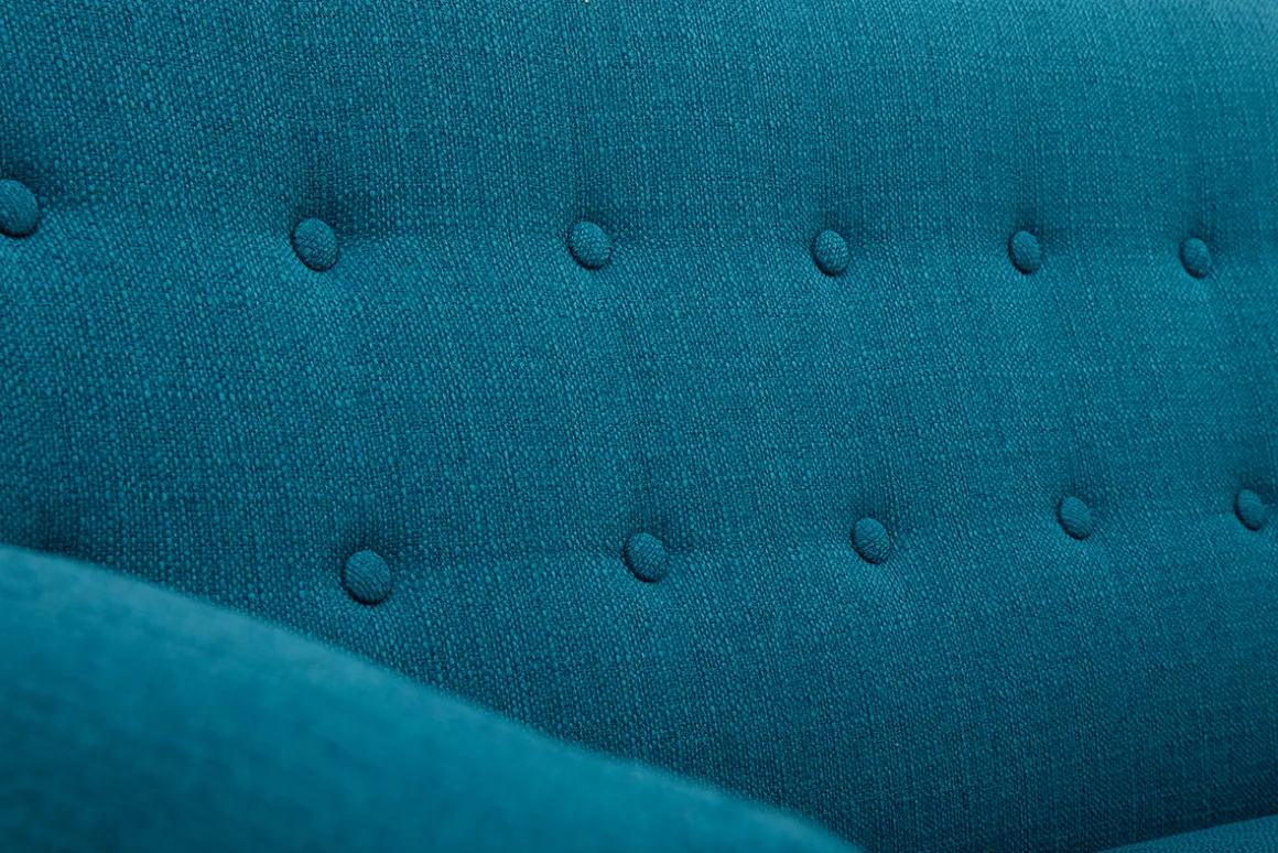 Cheap Miliboo Sofá 2 plazas nórdico desenfundable azul petróleo y madera YNOK