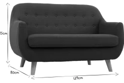 Cheap Miliboo Sofá 2 plazas nórdico desenfundable azul petróleo y madera YNOK