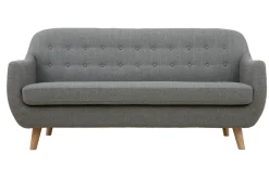 Sale Miliboo Sofá 3 plazas nórdico desenfundable gris claro y madera YNOK