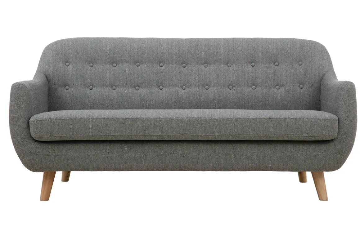 Sale Miliboo Sofá 3 plazas nórdico desenfundable gris claro y madera YNOK