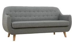 Sale Miliboo Sofá 3 plazas nórdico desenfundable gris claro y madera YNOK