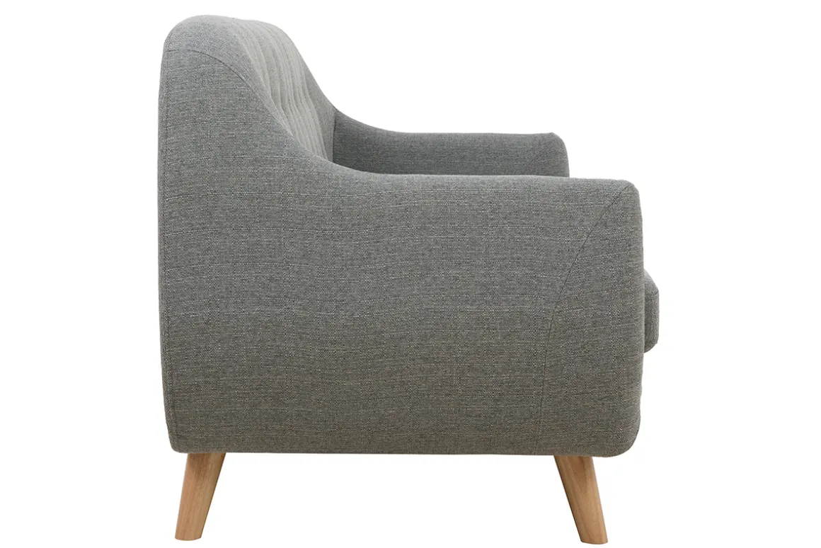 Sale Miliboo Sofá 3 plazas nórdico desenfundable gris claro y madera YNOK