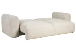 Shop Miliboo Sofá cama 4 plazas con canapé de terciopelo chenilla beige CRUSH