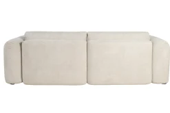 Shop Miliboo Sofá cama 4 plazas con canapé de terciopelo chenilla beige CRUSH