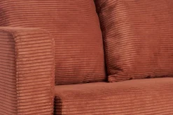 Hot Miliboo Sofá cama 3 plazas de pana terracota con colchón de 13 cm BACIO