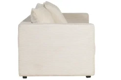 Cheap Miliboo Sofá cama 3 plazas de pana beige con colchón de 13 cm BACIO