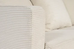 Cheap Miliboo Sofá cama 3 plazas de pana beige con colchón de 13 cm BACIO