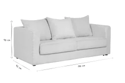 Cheap Miliboo Sofá cama 3 plazas de pana beige con colchón de 13 cm BACIO