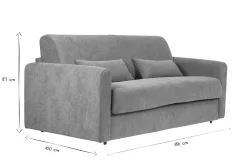 Shop Miliboo Sofá cama 3 plazas de tela efecto aterciopelado terracota con colchón de 13 cm LETTO