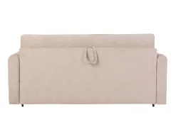 Sale Miliboo Sofá cama 3 plazas de tela efecto aterciopelado beige con colchón de 13 cm LETTO