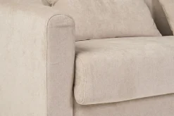 Sale Miliboo Sofá cama 3 plazas de tela efecto aterciopelado beige con colchón de 13 cm LETTO