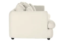 Flash Sale Miliboo Sofá cama 3-4 plazas desenfundable con forma de judía de tejido efecto aterciopelado beige claro SACHA