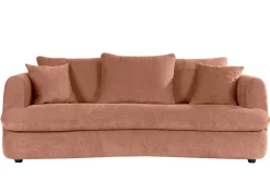 Shop Miliboo Sofá cama 3-4 plazas desenfundable con forma de judía de tejido efecto aterciopelado terracota SACHA