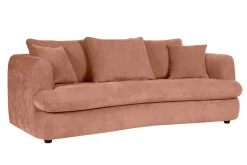 Shop Miliboo Sofá cama 3-4 plazas desenfundable con forma de judía de tejido efecto aterciopelado terracota SACHA