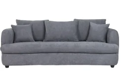 Best Miliboo Sofá cama 3-4 plazas desenfundable con forma de judía de tejido efecto aterciopelado gris antracita SACHA