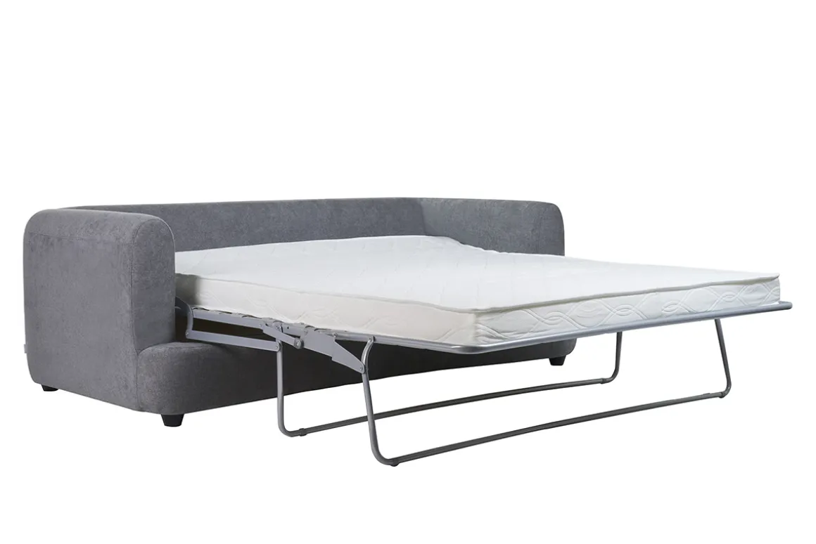 Best Miliboo Sofá cama 3-4 plazas desenfundable con forma de judía de tejido efecto aterciopelado gris antracita SACHA