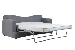 Best Miliboo Sofá cama 3-4 plazas desenfundable con forma de judía de tejido efecto aterciopelado gris antracita SACHA