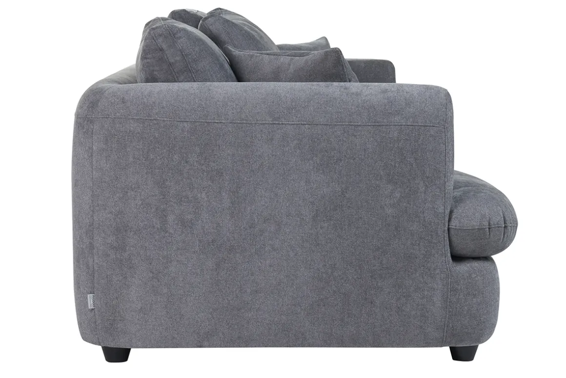 Best Miliboo Sofá cama 3-4 plazas desenfundable con forma de judía de tejido efecto aterciopelado gris antracita SACHA