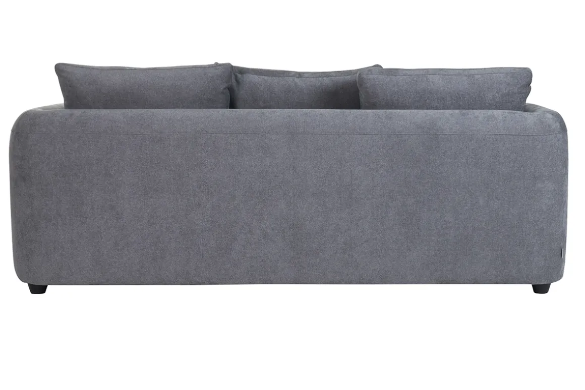 Best Miliboo Sofá cama 3-4 plazas desenfundable con forma de judía de tejido efecto aterciopelado gris antracita SACHA