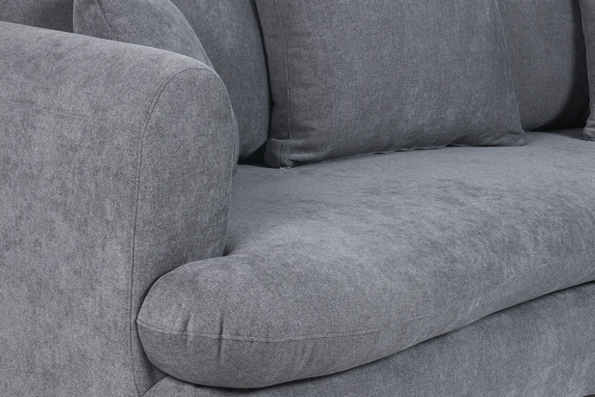 Best Miliboo Sofá cama 3-4 plazas desenfundable con forma de judía de tejido efecto aterciopelado gris antracita SACHA