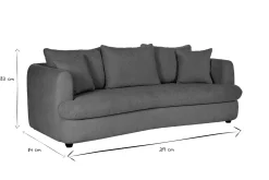 Best Miliboo Sofá cama 3-4 plazas desenfundable con forma de judía de tejido efecto aterciopelado gris antracita SACHA