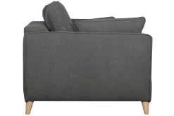 Cheap Miliboo Sofá cama 3 plazas nórdico de tela gris antracita y madera clara con colchón de 10 cm PAPEL