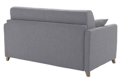Flash Sale Miliboo Sofá cama 2-3 plazas nórdico gris y madera clara con colchón de 13 cm SKANDY