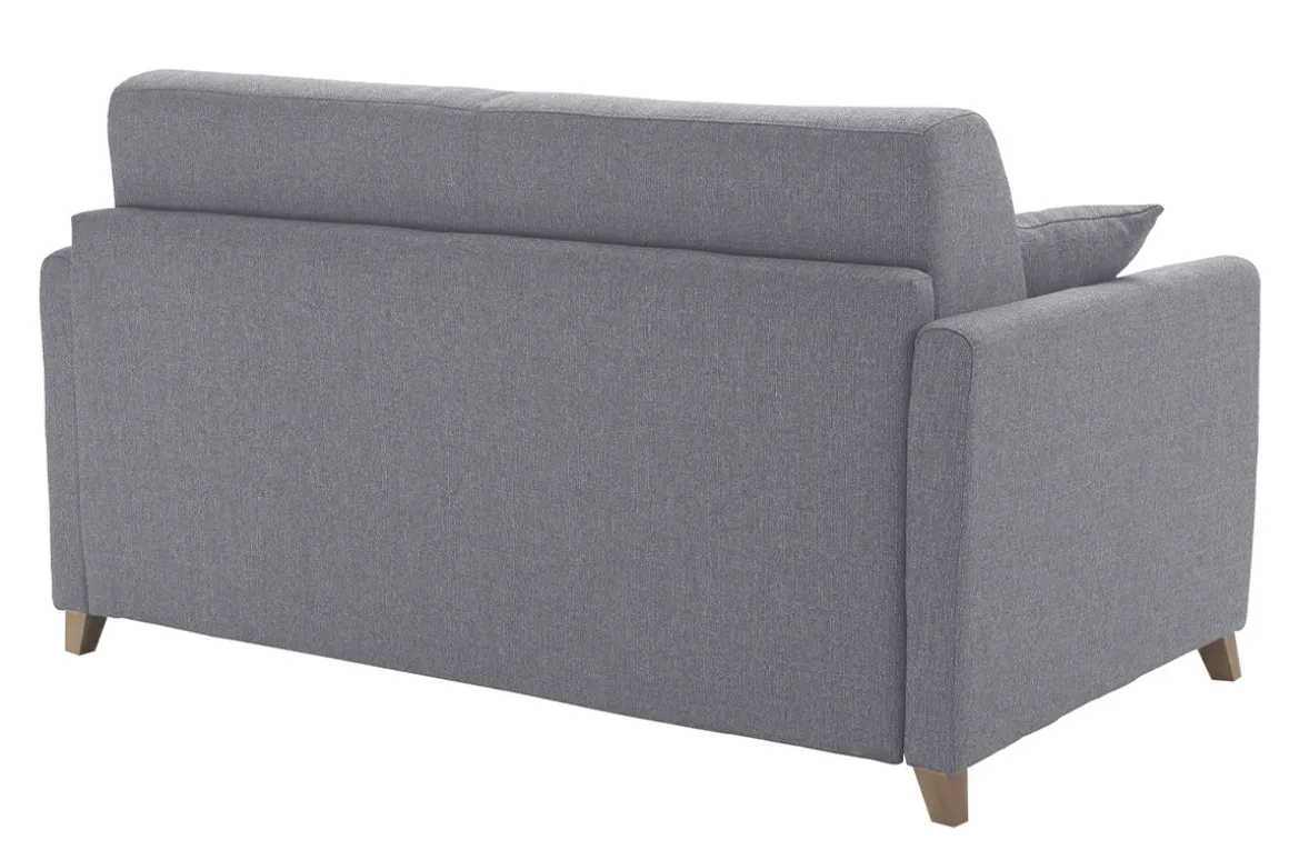 Flash Sale Miliboo Sofá cama 2-3 plazas nórdico gris y madera clara con colchón de 13 cm SKANDY