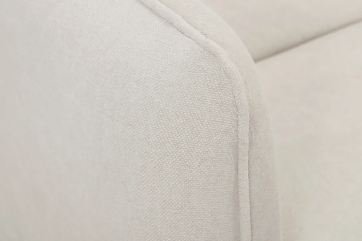 Clearance Miliboo Sofá cama chaise longue reversible 3-4 plazas de tejido efecto aterciopelado texturizado beige y madera clara ROMANE