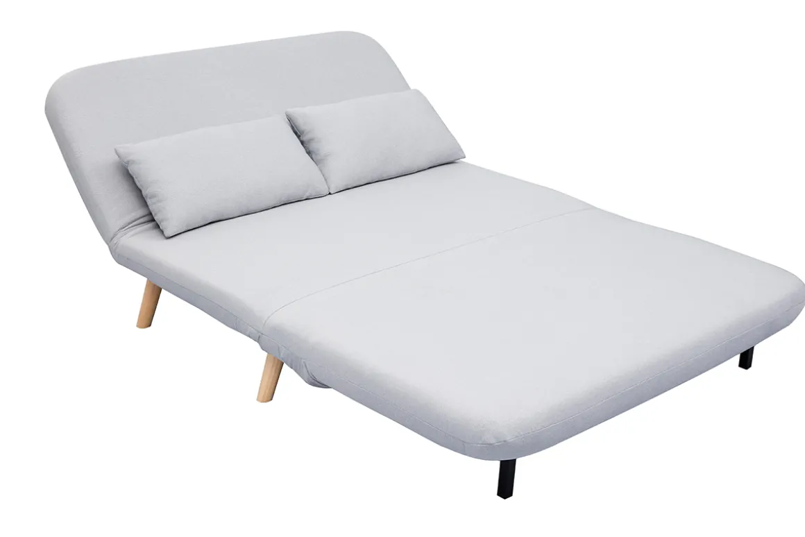 Hot Miliboo Sofá cama convertible 2 plazas en tejido gris claro AMIKO